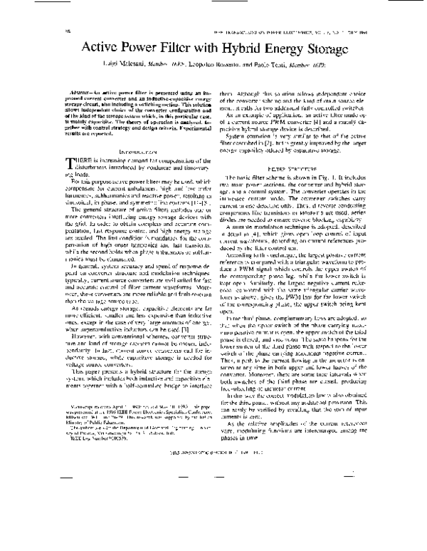 (PDF) Active power filter with hybrid energy storage