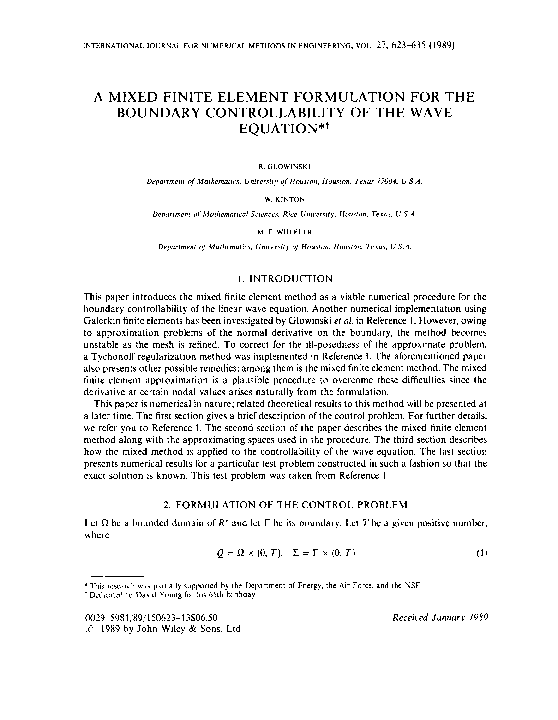 (PDF) A mixed finite element formulation for the boundary ...