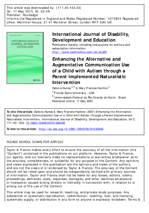 (PDF) Enhancing the Alternative and Augmentative Communication Use of a ...