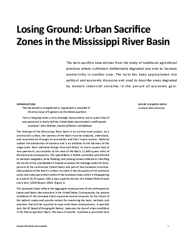 (PDF) Losing Ground Urban Sacrifice Zones in the Mississippi River