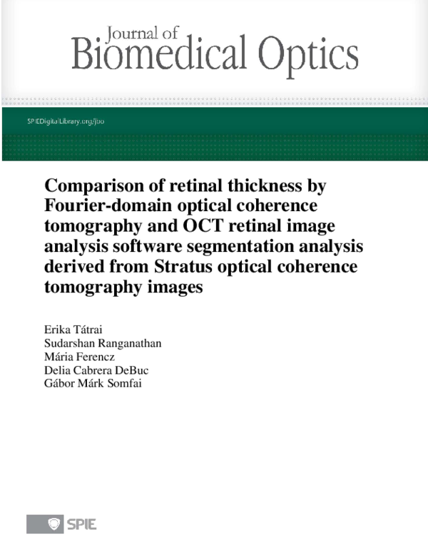 (PDF) Comparison of retinal thickness by Fourier-domain optical ...