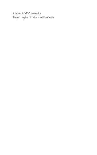 Pdf Joanna Pfaff Czarnecka Zugehörigkeit In Der Mobilen - 