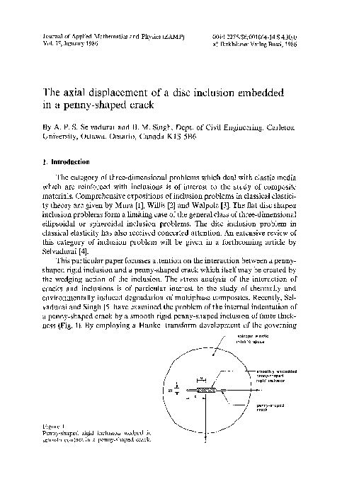 (PDF) The axial displacement of a disc inclusion embedded in a penny ...