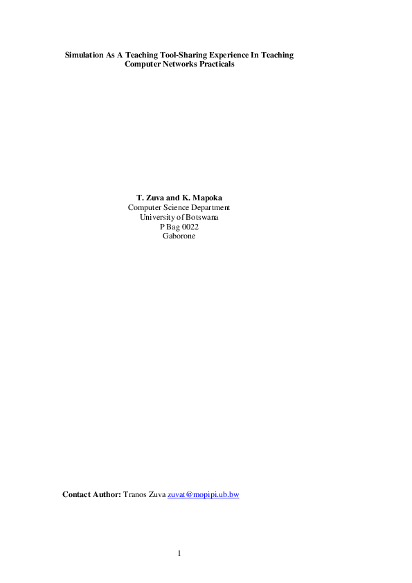 Pdf Simulation As A Teaching Tool Sharing Experience In Teaching