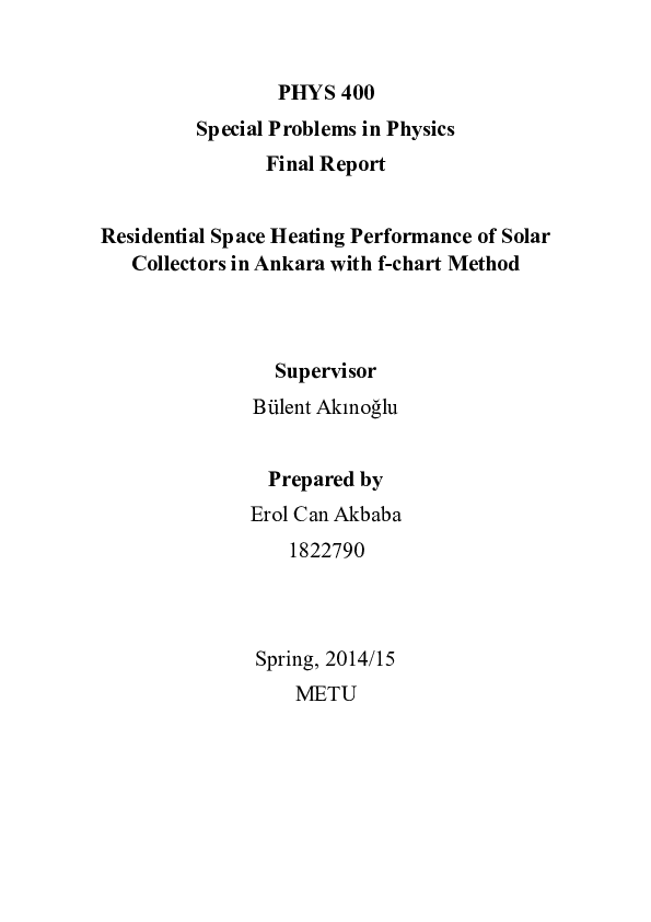 (DOC) Residential Space Heating Performance of Solar Collectors in ...