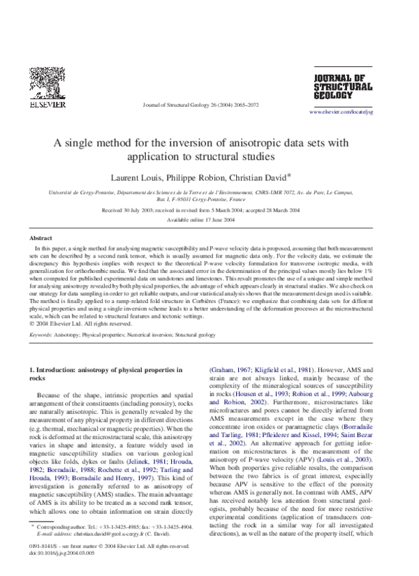 (PDF) A single method for the inversion of anisotropic data sets with ...
