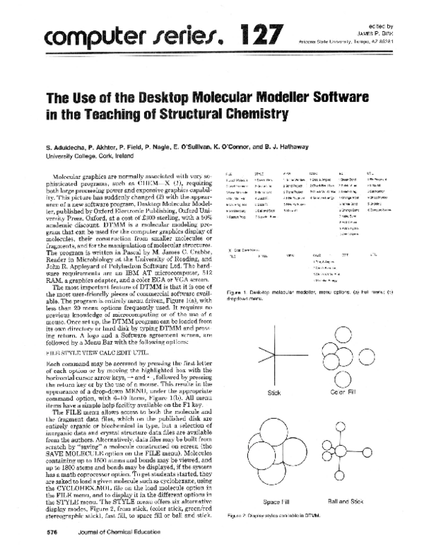 (PDF) The use of the Desktop Molecular Modeller software in the ...