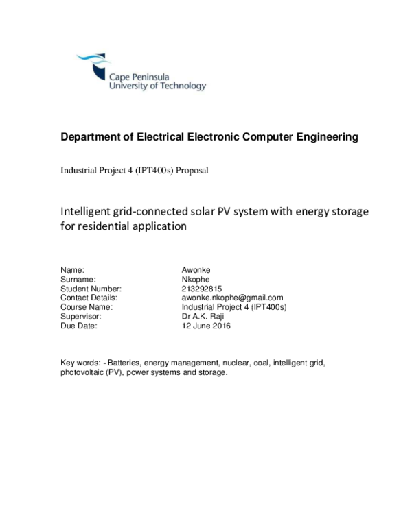 (PDF) Intelligent grid-connected solar PV system with energy storage ...