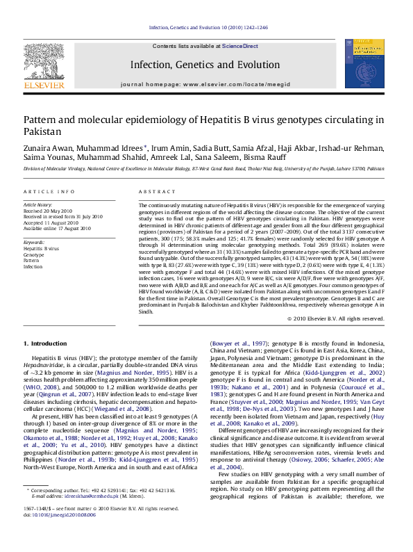 (PDF) Pattern and molecular epidemiology of Hepatitis B virus genotypes ...