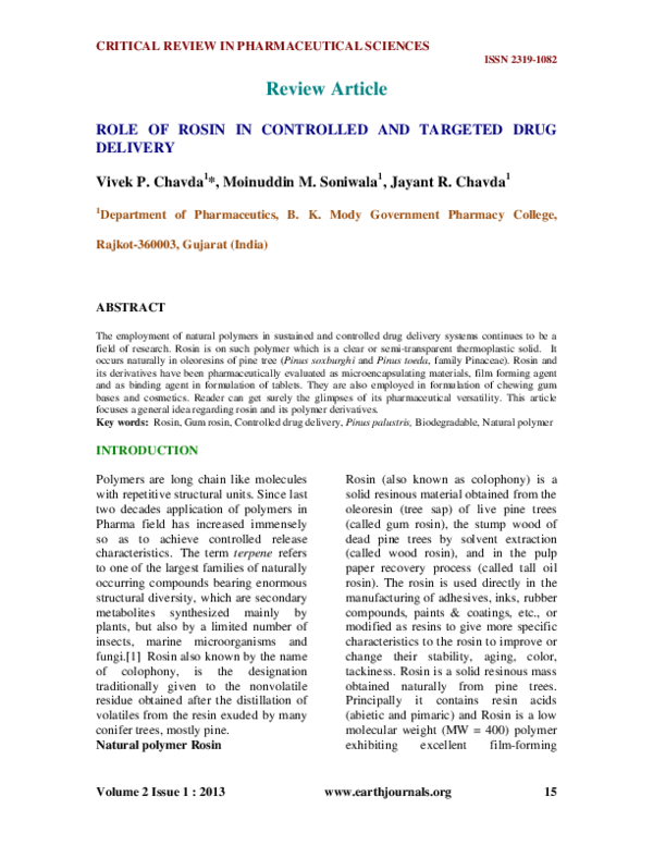 (PDF) CRITICAL REVIEW IN PHARMACEUTICAL SCIENCES Review Article ROLE OF ...