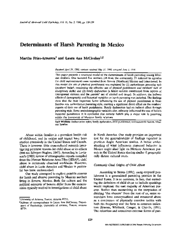 (PDF) Determinants of Harsh Parenting in Mexico