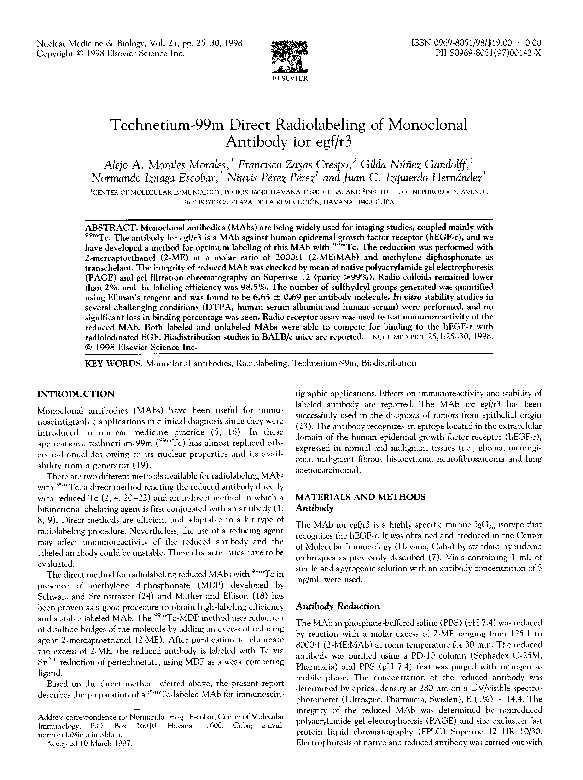(PDF) direct radiolabeling of monoclonal antibody ior egf/r3 Normando Iznaga