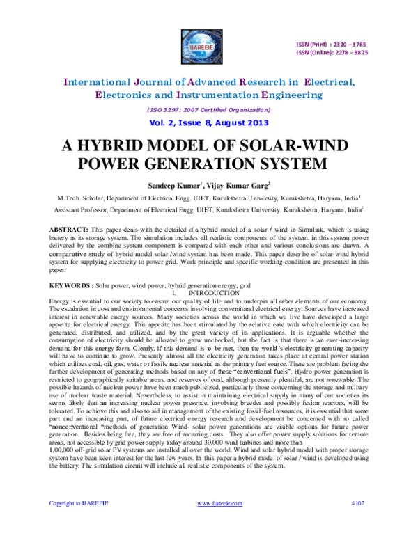 (PDF) A HYBRID MODEL OF SOLARWIND POWER GENERATION SYSTEM ddb ddb