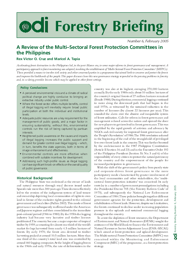 (PDF) Review of Multisectoral Forest Protection Committees in the ...