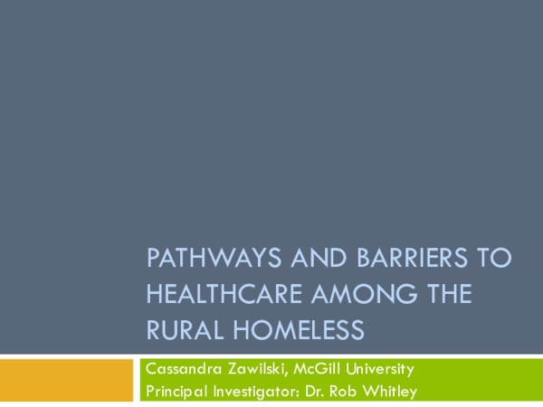 (PDF) Pathways and Barriers to Healthcare Among Rural Homeless