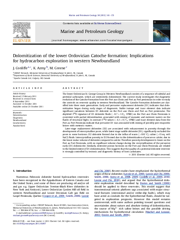 (PDF) Dolomitization of the lower Ordovician Catoche formation ...