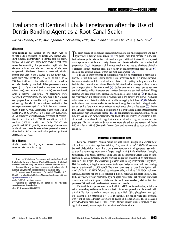 (PDF) Evaluation of Dentinal Tubule after the Use of Dentin
