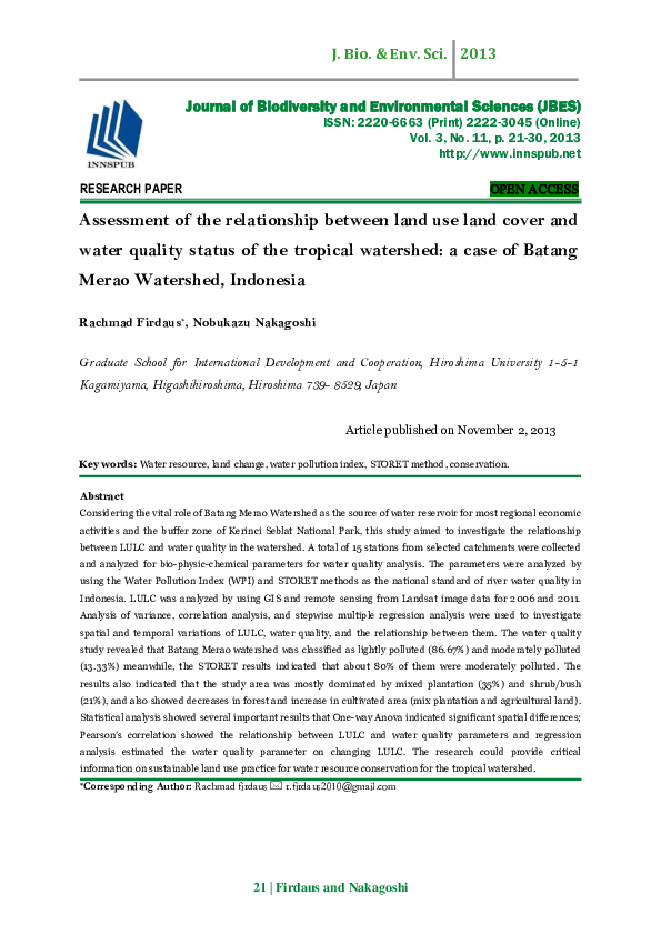 (PDF) Assessment of the relationship between land use land cover and ...