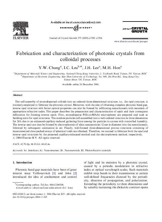 (PDF) Fabrication and characterization of photonic devices directly ...