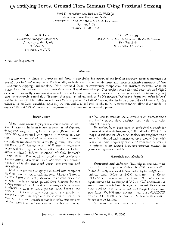 (PDF) Quantifying Forest Ground Flora Biomass Using Proximal Sensing