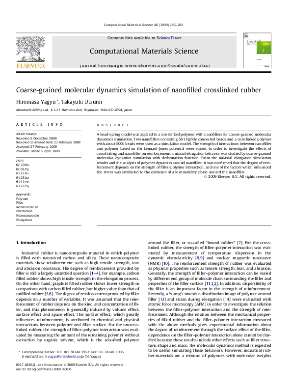 (PDF) Coarse-grained molecular dynamics simulations of membrane ...