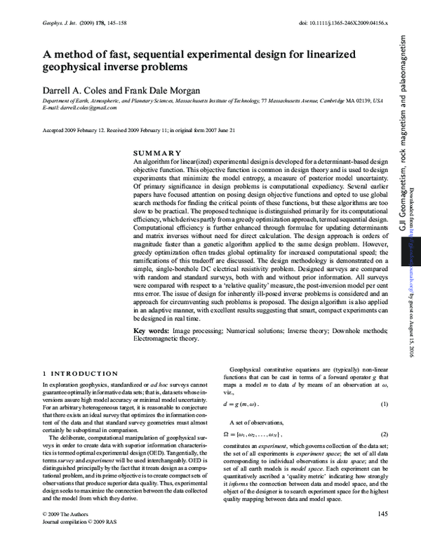(PDF) A method of fast, sequential experimental design for linearized ...