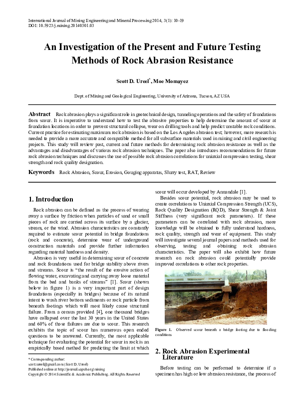 An Investigation of the Present and Future Testing Methods of Rock ...