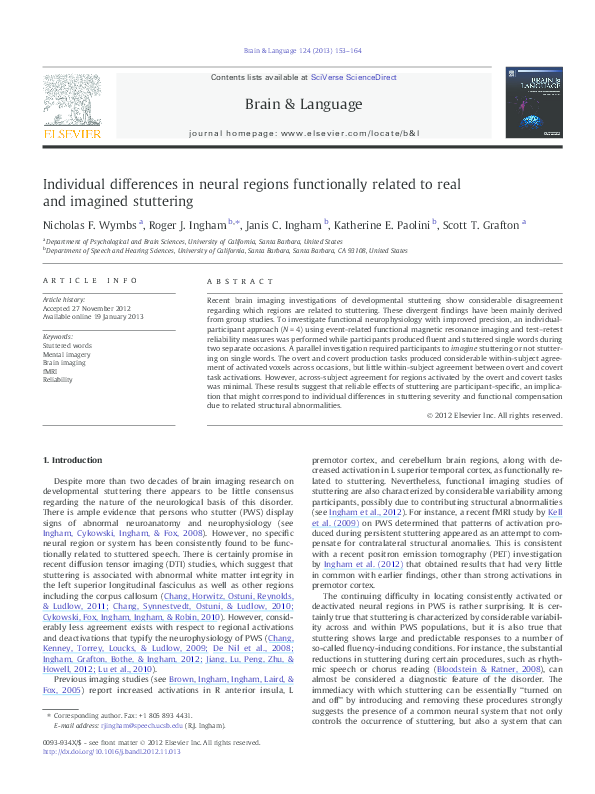 (PDF) Individual differences in neural regions functionally related to ...