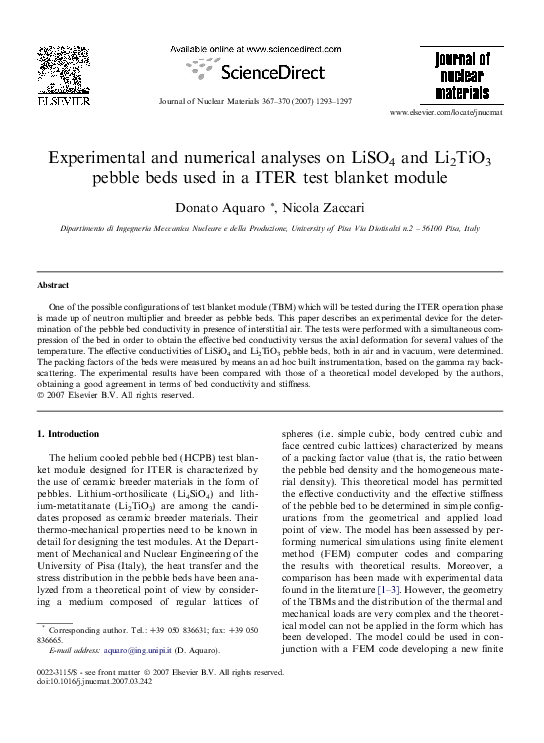 (PDF) Experimental and numerical analyses on LiSO 4 and Li 2TiO 3 ...