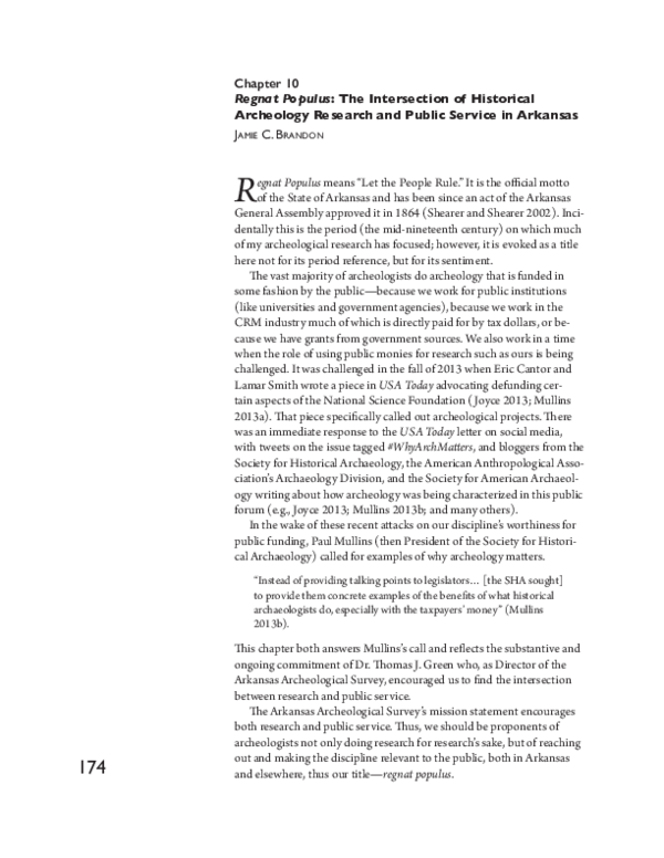 Regnat Populus: The Intersection of Historical Archeology Research and ...