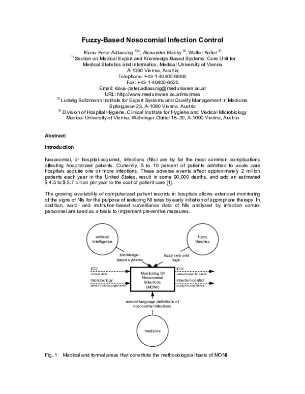 (PDF) Fuzzy-Based Nosocomial Infection Control