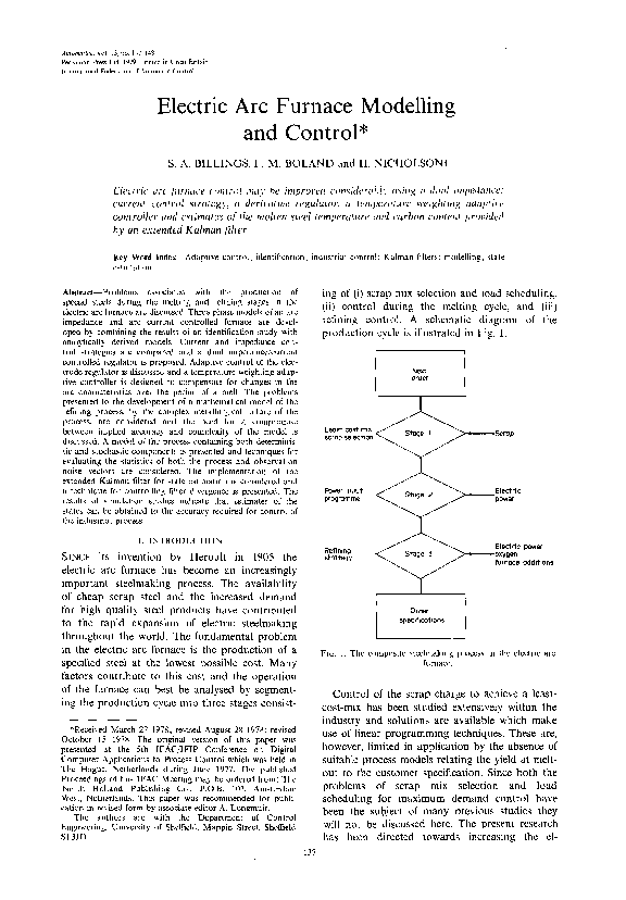 (PDF) Electric arc furnace modelling and control Frank Boland Academia.edu