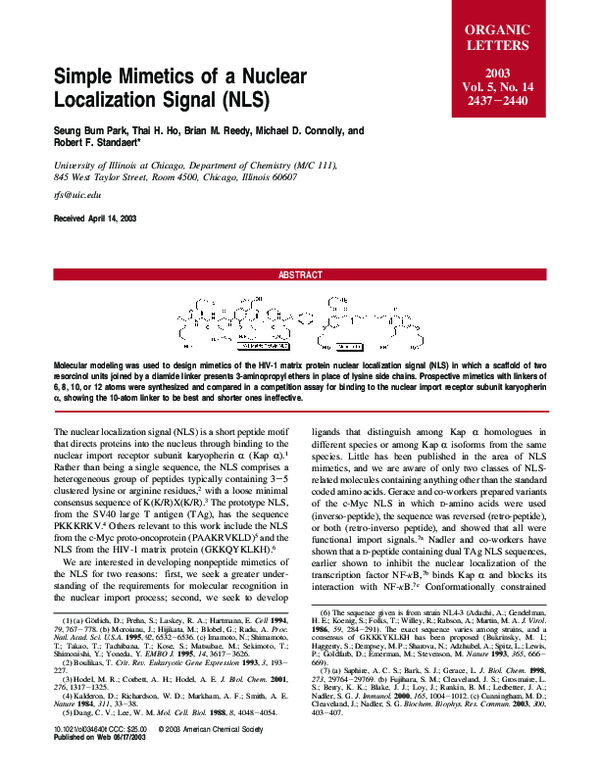 (PDF) The design and synthesis of nuclear localization signal (NLS ...