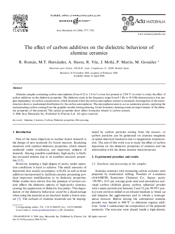 (PDF) The effect of carbon additives on the dielectric behaviour of ...