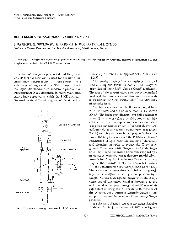 (PDF) Multielemental analysis of lubricating oil Marek Kucharski
