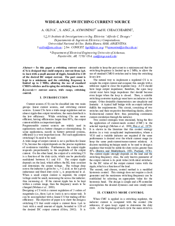 (PDF) A Wide-Range Switching Current Source
