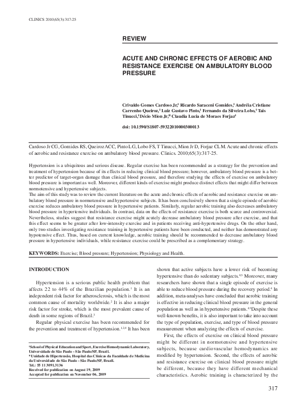 (PDF) Acute and chronic effects of aerobic and resistance exercise on ...