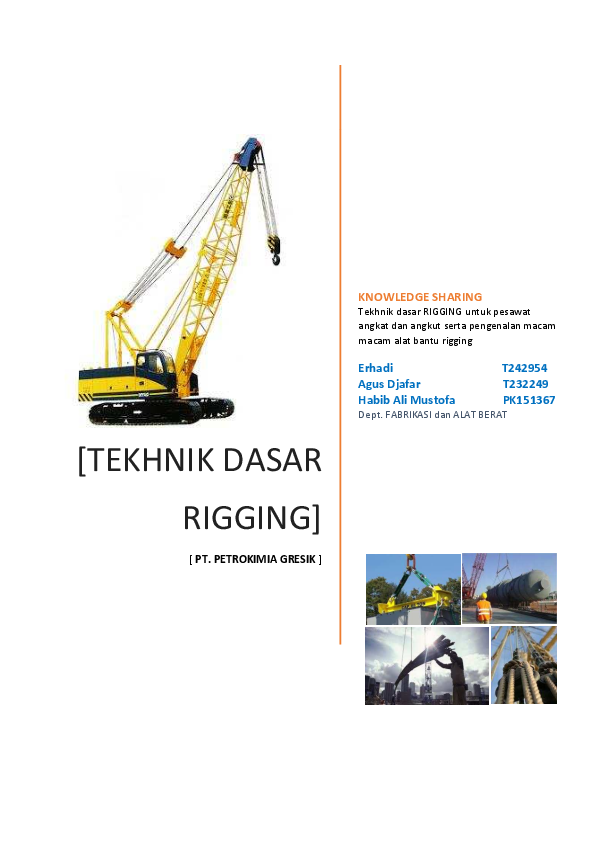 Pdf Tekhnik Dasar Rigging Pt Petrokimia Gresik Knowledge Sharing Erhadi T242954 Agus Djafar T232249 Habib Ali Mustofa Pk151367 Habib Mustofa Academia Edu