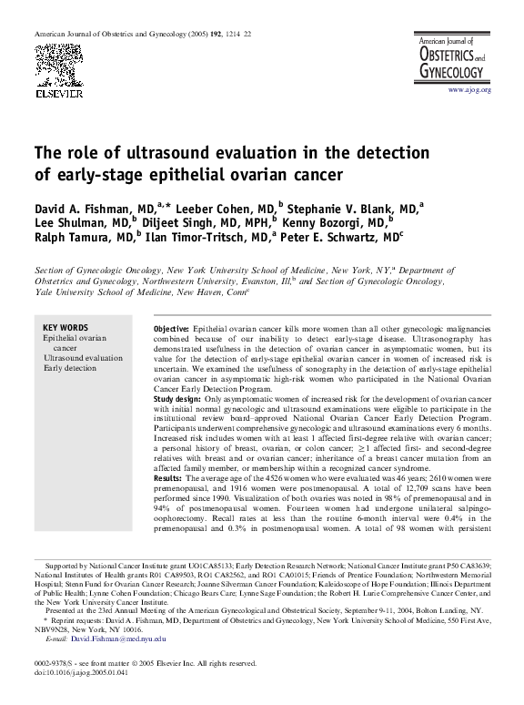 (PDF) The Role of Ultrasound Evaluation in the Detection of Early-Stage ...