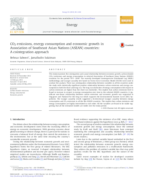 (PDF) CO 2 emissions, energy consumption and economic growth in Turkey