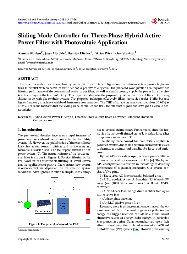 (PDF) Sliding Mode Controller for Three-Phase Hybrid Active Power ...