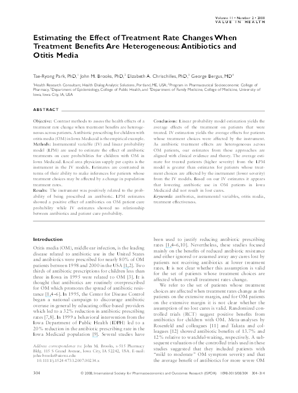 (PDF) Estimating the Effect of Treatment Rate Changes When Treatment ...
