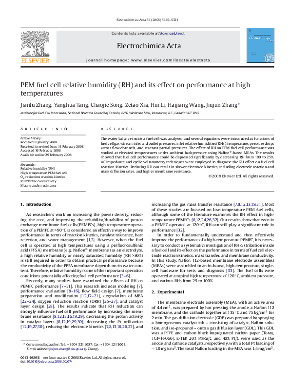 (PDF) PEM fuel cell relative humidity (RH) and its effect on ...
