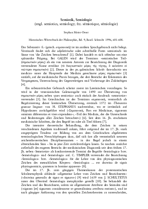 (PDF) Semiotik Semiologie HWPh