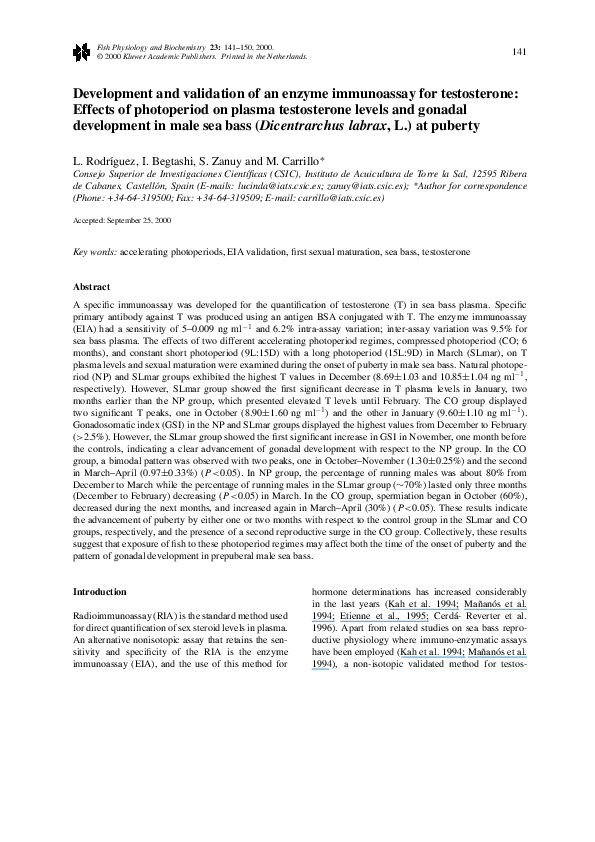 (PDF) Development and validation of an enzyme immunoassay for ...