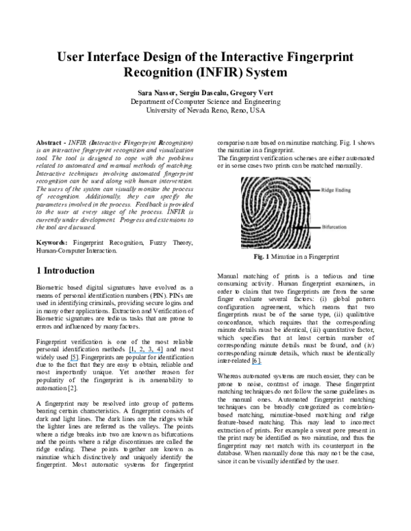 (PDF) User Interface Design of the Interactive Fingerprint Recognition ...
