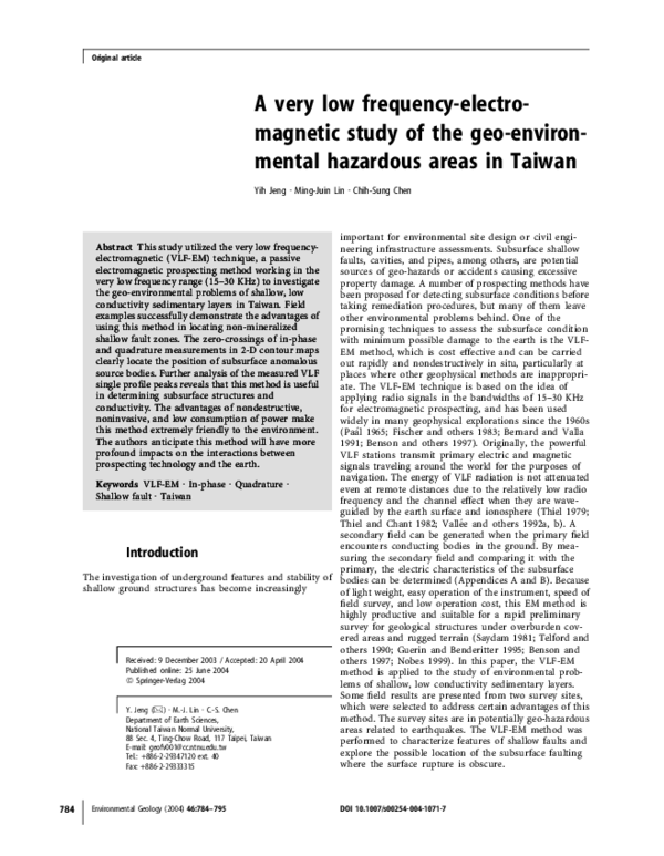 (PDF) APPLICATION OF VLFEM METHOD TO MINERAL EXPLORATION APPLICATION