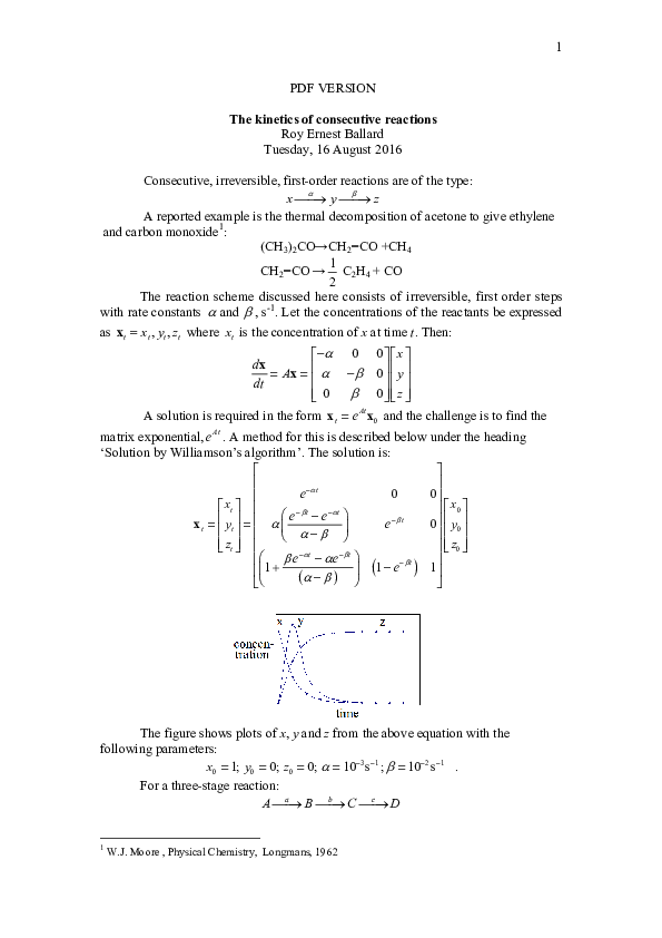 (PDF) The kinetics of consecutive reactions