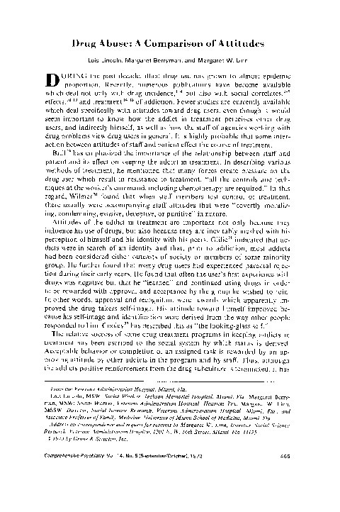 (PDF) Drug abuse: A comparison of attitudes