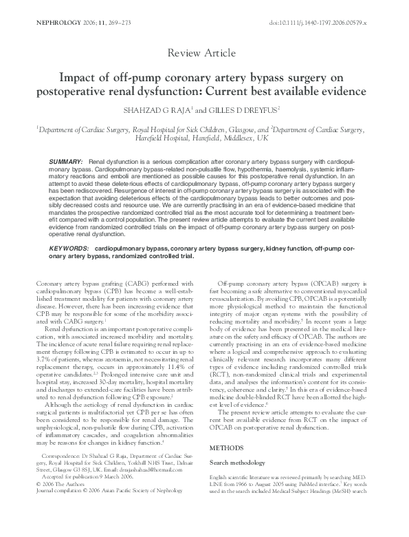 (PDF) Impact of Off-Pump Coronary Artery Bypass Surgery on Systemic ...